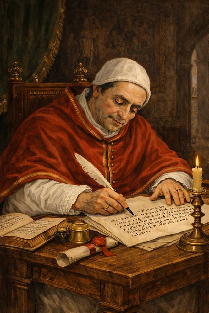 Pope Clement VII (Robert of Geneva) writing to Pierre d'Arcis