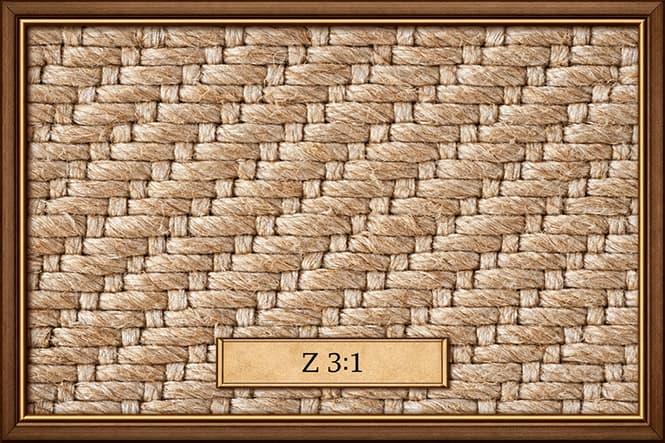 Illustration of Z-spun 3:1 herringbone twill, the weave used by the Shroud of Turin